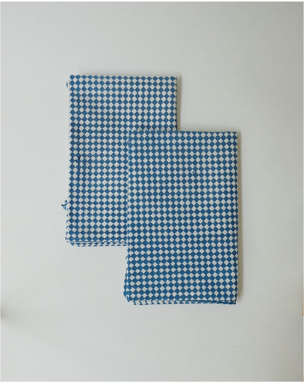 Rekha - Hand Block-printed Cotton Sham - Set of 2 (Indigo)