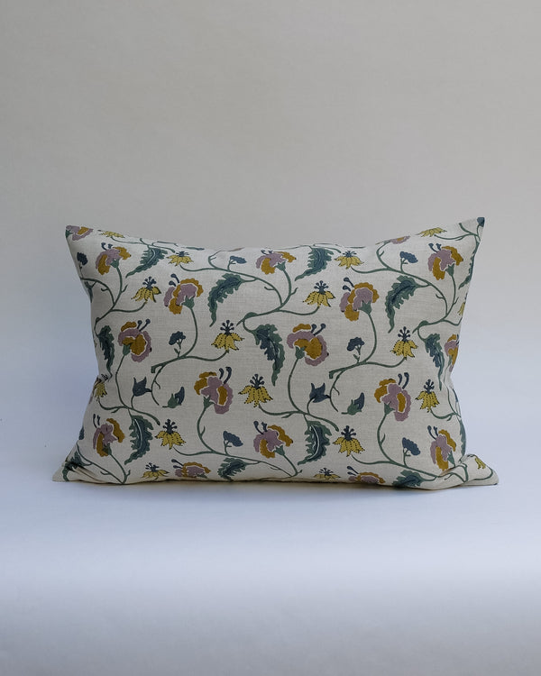 Dua - Hand Block-printed Linen Pillowcase (Forest)