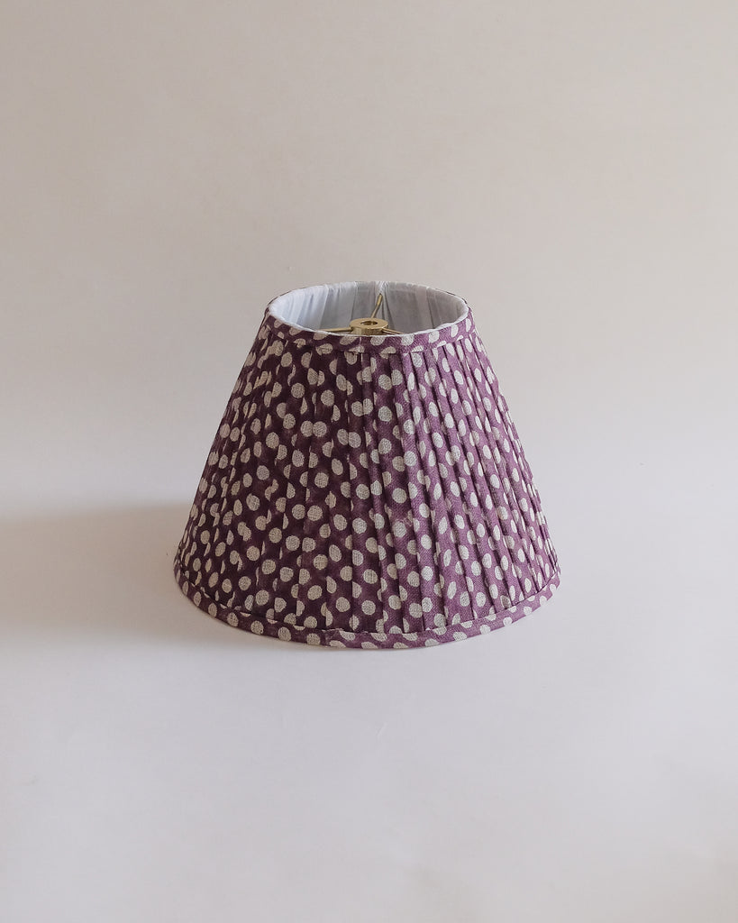 Syra - Hand Block-printed Pleated Lampshade (Plum)