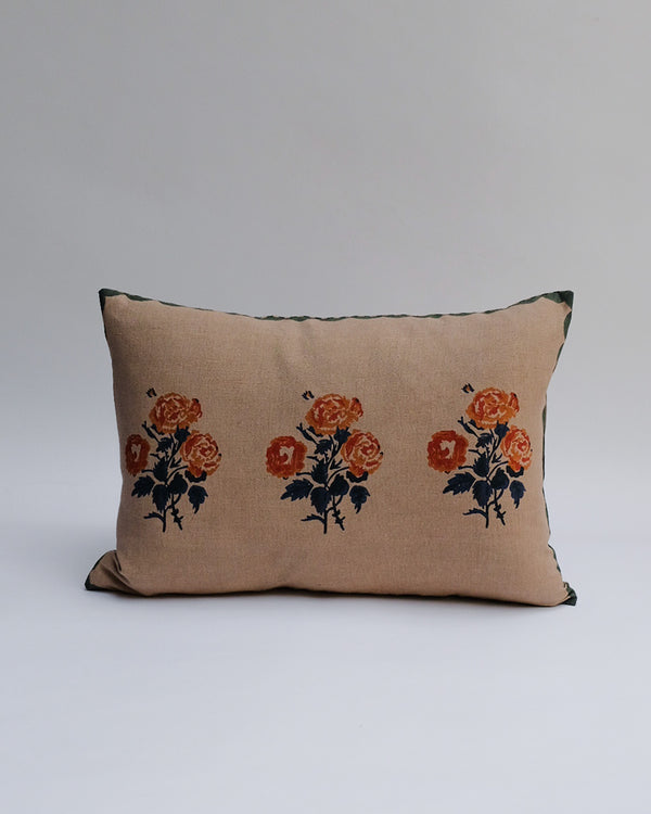 Pari - Hand Block-printed Linen Pillowcase