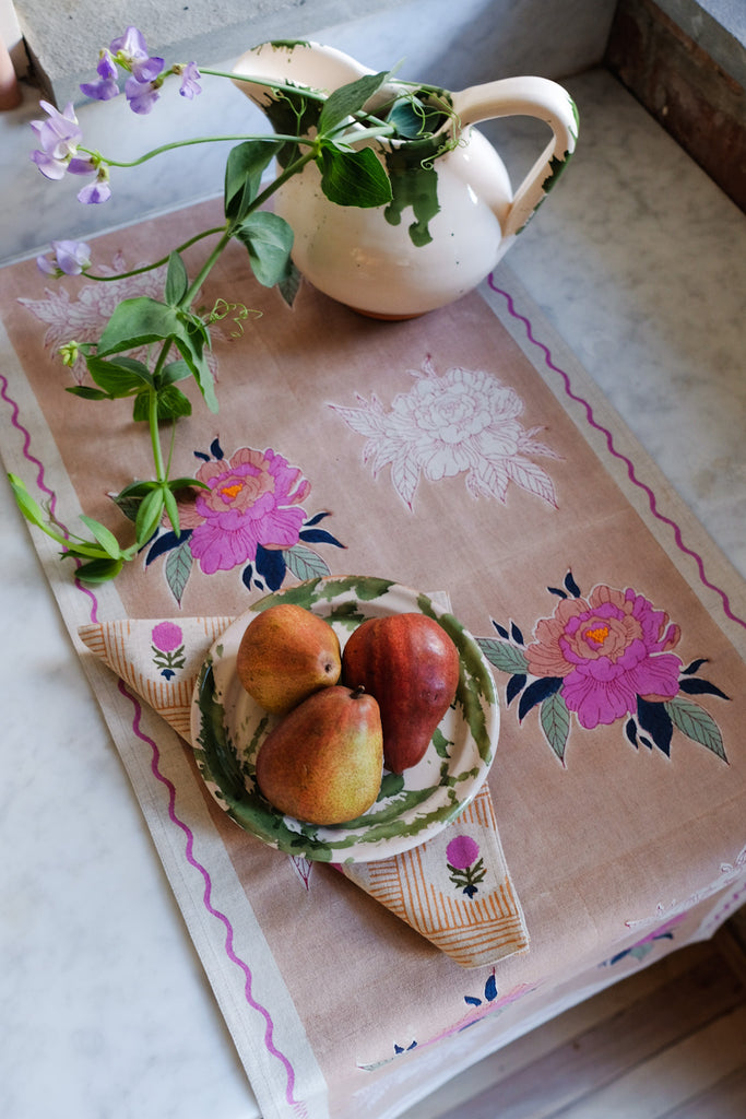 Babita - Block-printed Table Runner (Fuchsia)