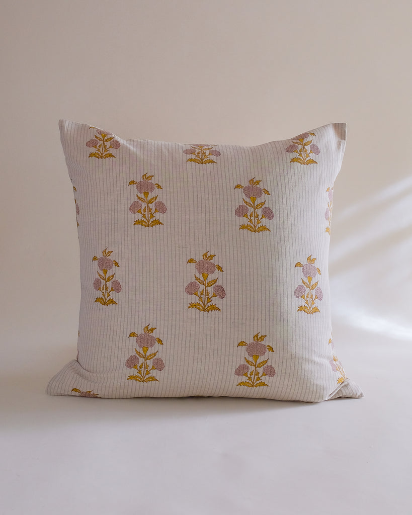Sanvi - Hand Block-printed Linen Pillowcase (English Lavender) WP