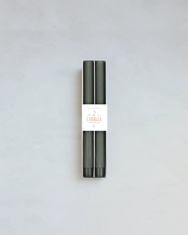 10" Fancy Taper Candles - Moss