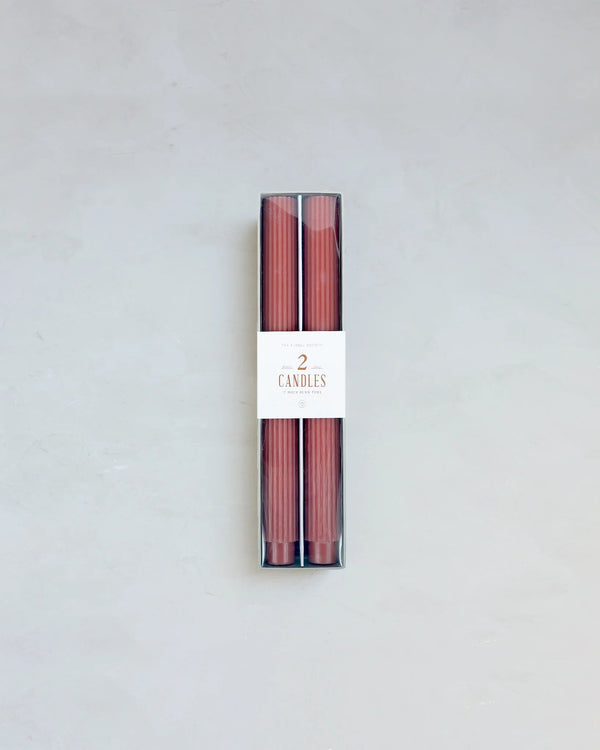 10" Fancy Taper Candles - Clay