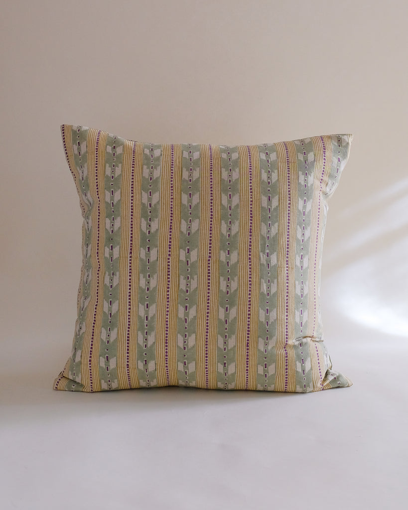 Kaveri - Hand Block-printed Linen Pillowcase (Pistachio) WP