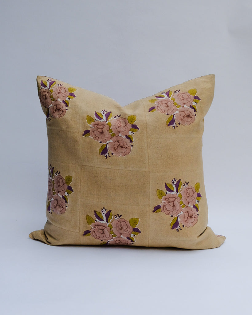 Sara - Hand Block-printed Linen Pillowcase (Harvest)