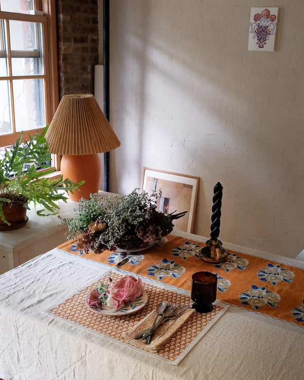 Sara - Block-printed Table Runner (Yam)