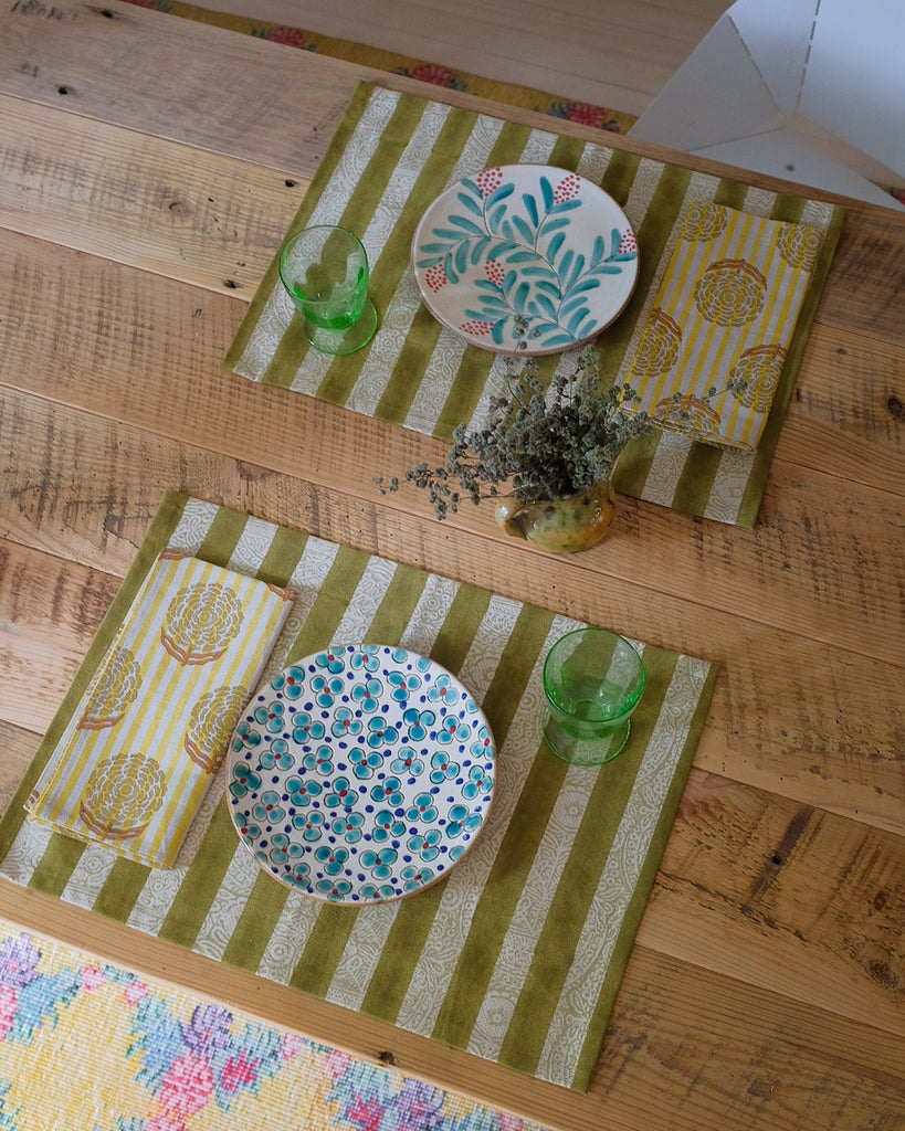 Maya - Block-printed Table Placemats - Set of 2