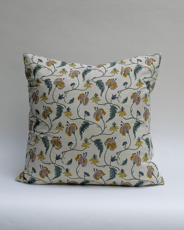 Dua - Hand Block-printed Linen Pillowcase (Forest)