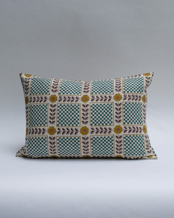 Mumtaz - Hand Block-printed Linen Pillowcase (Forest) - Preorder