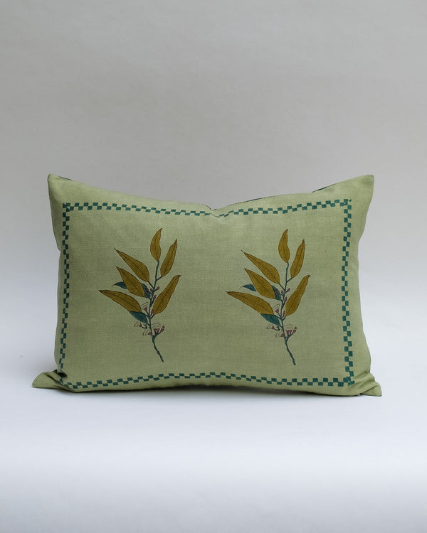Eli - Hand Block-printed Linen Pillowcase (Forest)