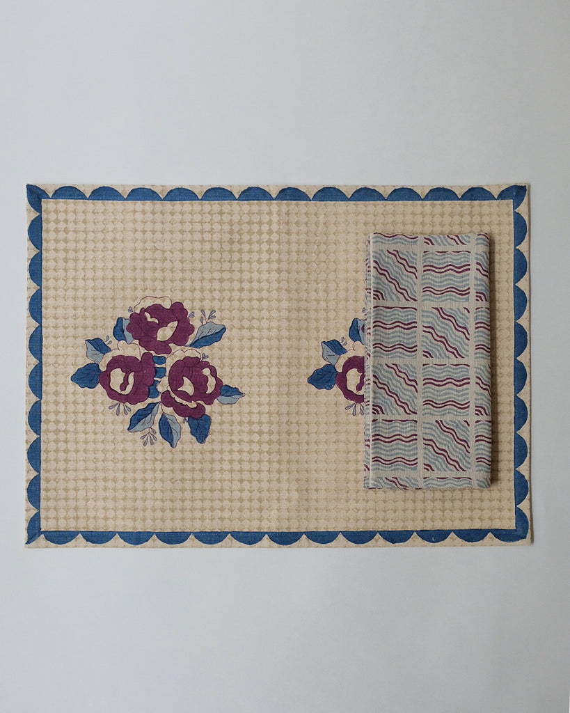 Indira - Block-printed Table Placemats - Set of 2