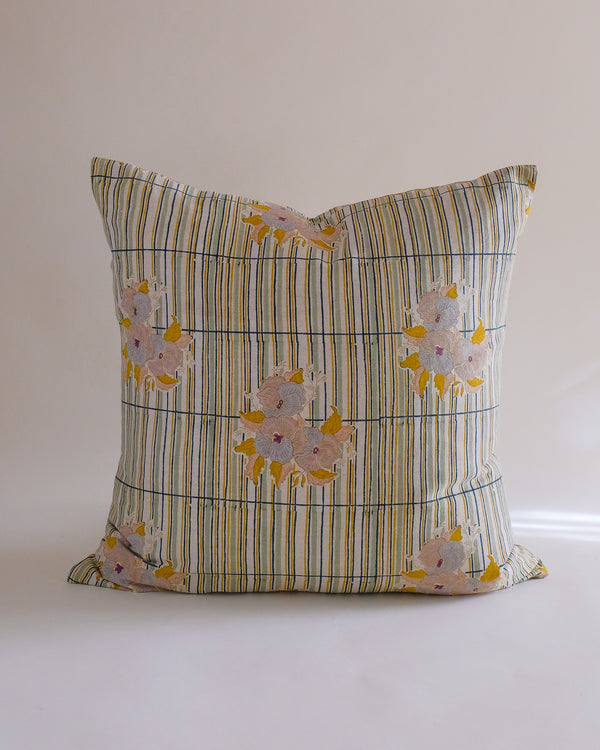 Rama - Hand Block-printed Linen Pillowcase (Pistachio) WP