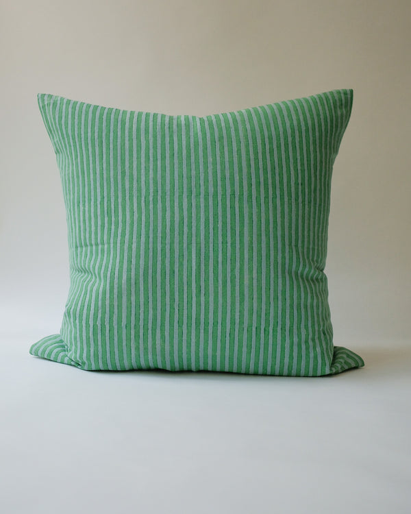 Sonal - Hand Block-printed Linen Pillowcase (Green)
