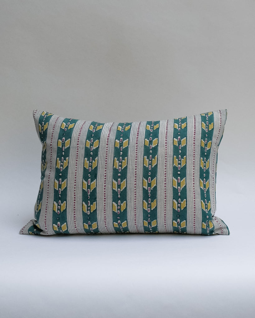 Kaveri - Hand Block-printed Linen Pillowcase (Forest)