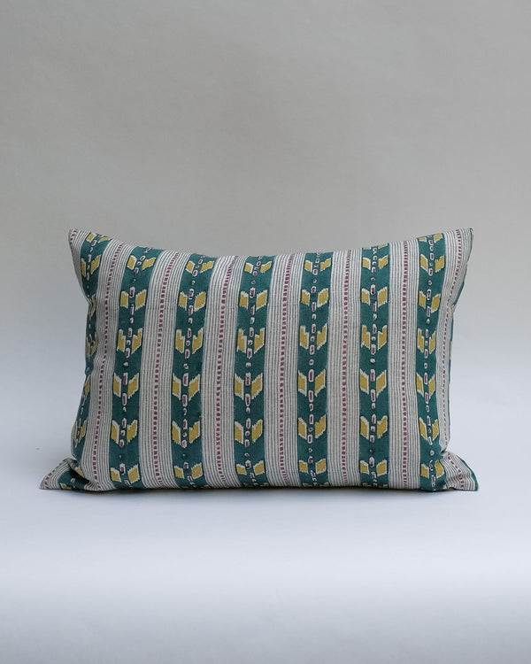 Kaveri - Hand Block-printed Linen Pillowcase (Forest)