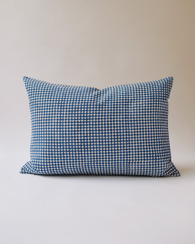 Rekha - Hand Block-printed Linen Pillowcase (Indigo)