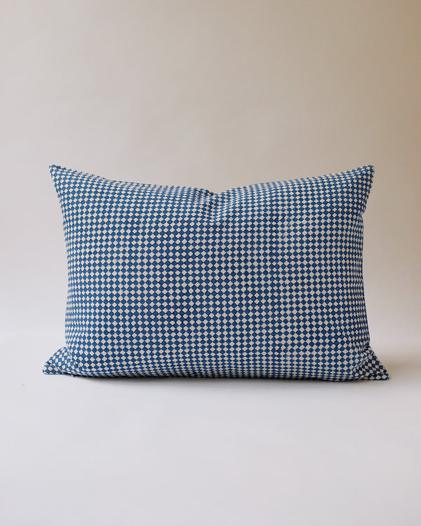 Rekha - Hand Block-printed Linen Pillowcase (Indigo)