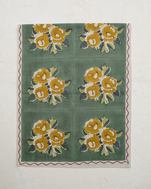 Sara - Block-printed Table Runner - Forest - Preorder