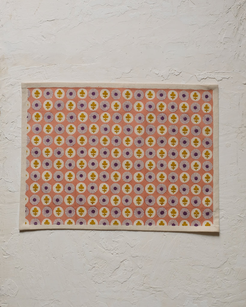 Gauri - Block-printed Table Placemats - Set of 2 (Grapefruit Pink)