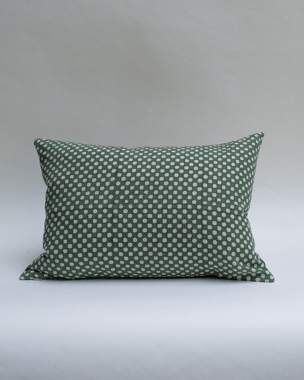 Syra - Hand Block-printed Linen Pillowcase (Forest)