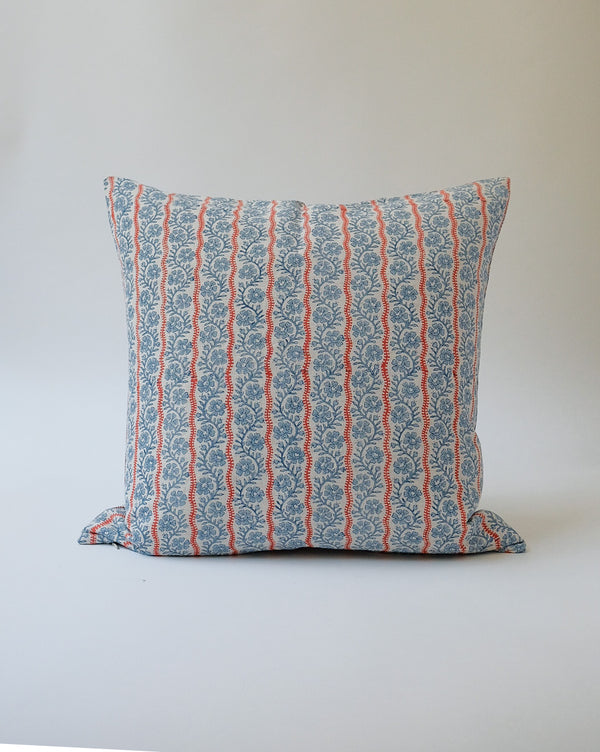 Vipin - Hand Block-printed Linen Pillowcase (Powder Blue)