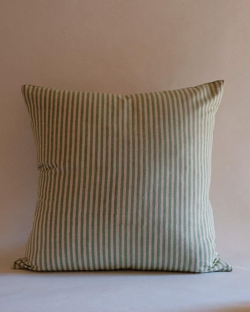 Dia - Hand Block-printed Linen Pillowcase (Sage)