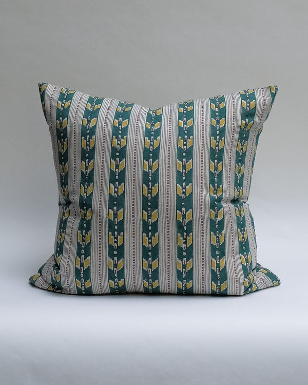 Kaveri - Hand Block-printed Linen Pillowcase (Forest)