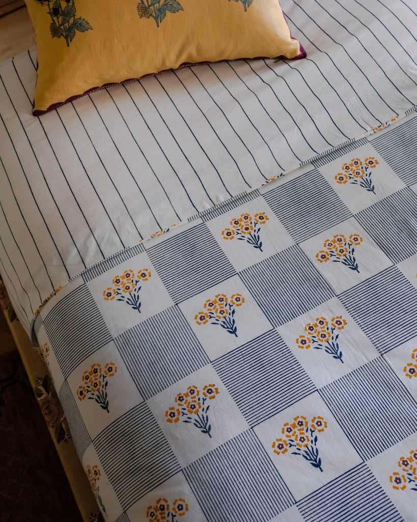 Shabana - Hand Block-printed Reversible Duvet Cover (WP)