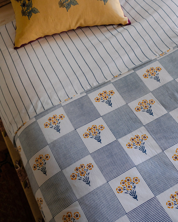 Shabana - Hand Block-printed Reversible Duvet Cover (WP)