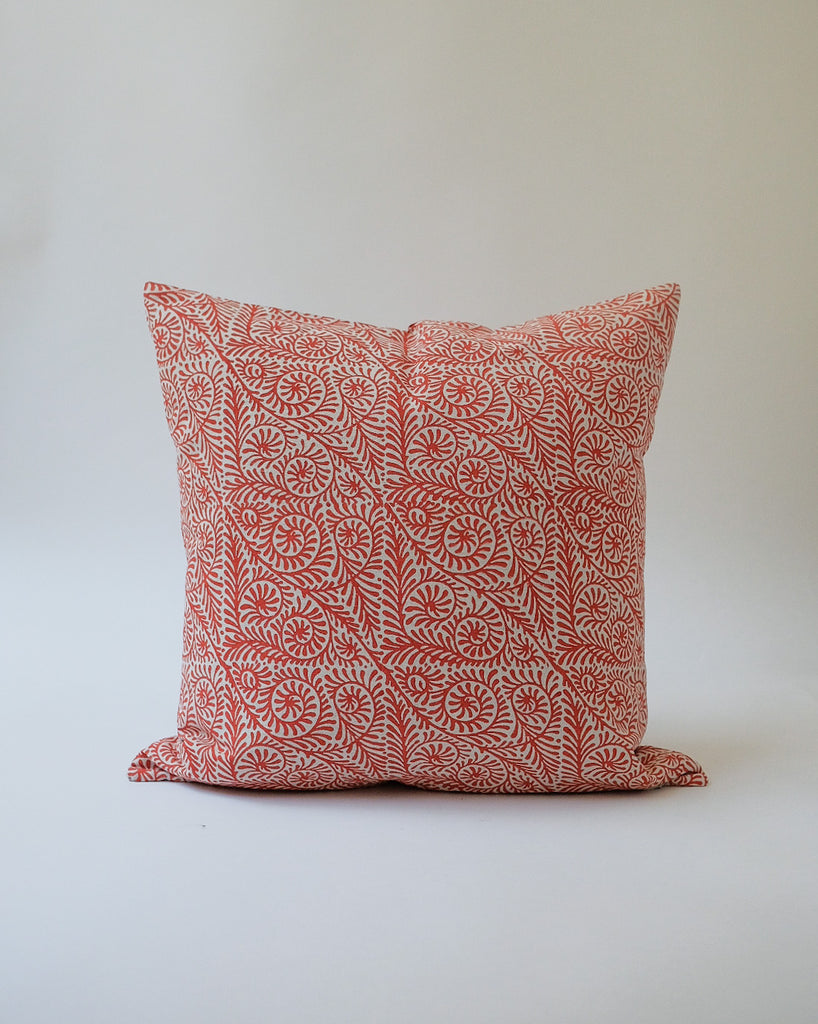 Madhu - Hand Block-printed Linen Pillowcase (Rojo)