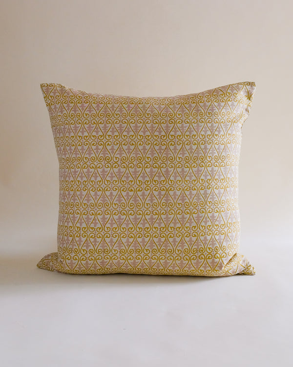 Vrinda - Hand Block-printed Linen Pillowcase (Olive) WP
