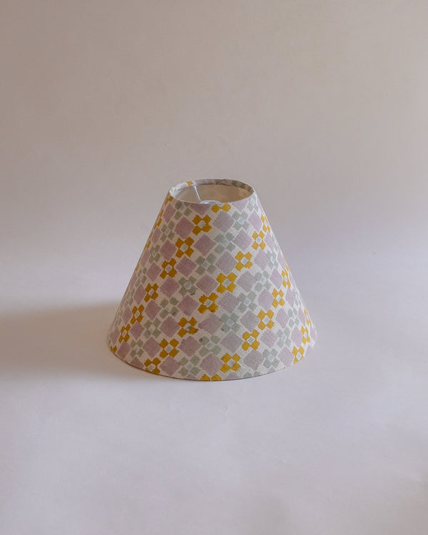 Ashu - Hand Block-printed Hardback Lampshade (English Lavender)