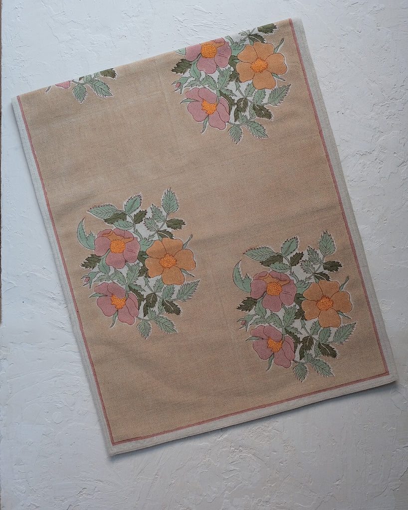 Dia - Block-printed Table Runner (Cafe au lait)