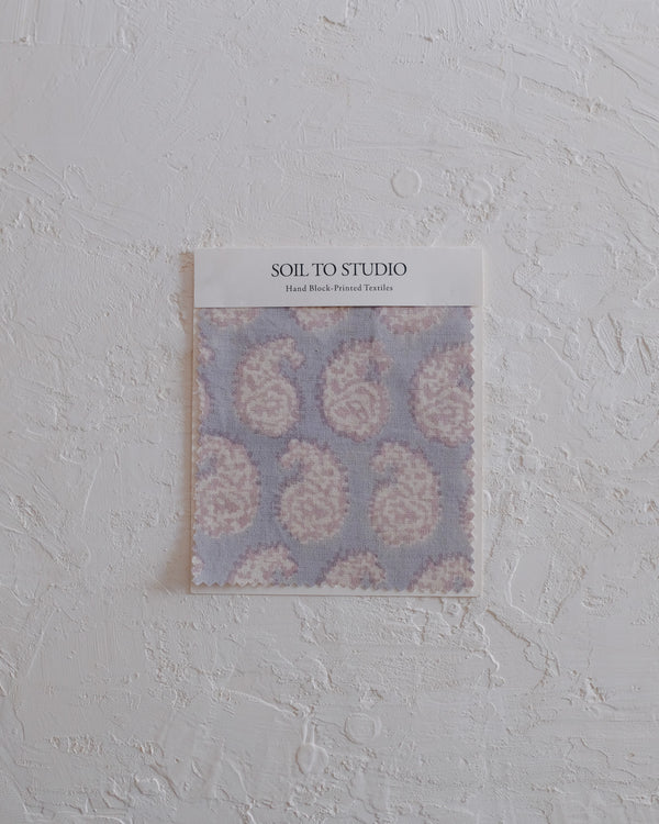 Asha (Faded Hydrangea Blue) - Hand Block-printed Fabric