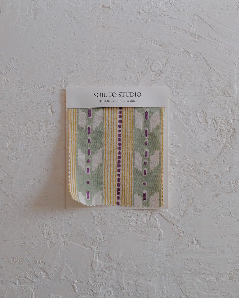 Kaveri (Pistachio) - Hand Block-printed Fabric
