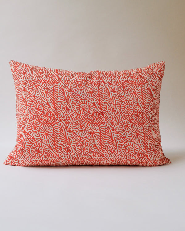 Madhu - Hand Block-printed Linen Pillowcase (Rojo)