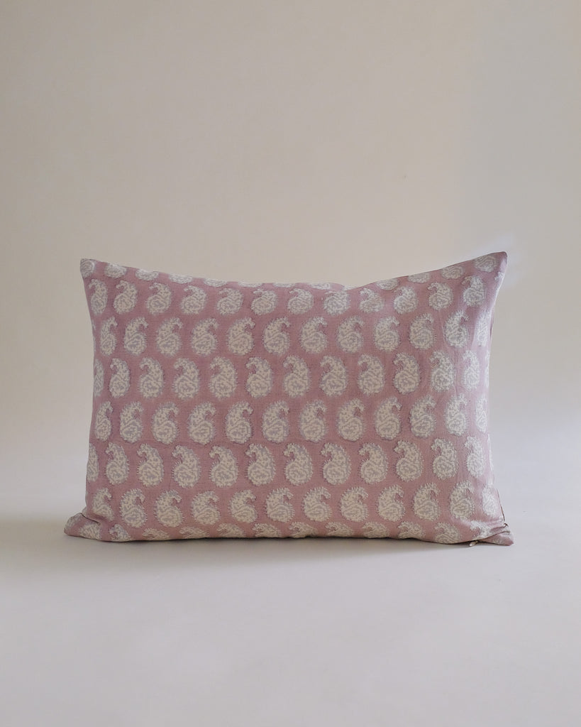 Asha - Hand Block-printed Linen Pillowcase (Faded Mauve) WP