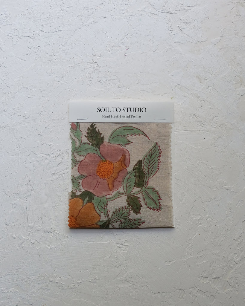 Dia (Natural) - Hand Block-printed Fabric