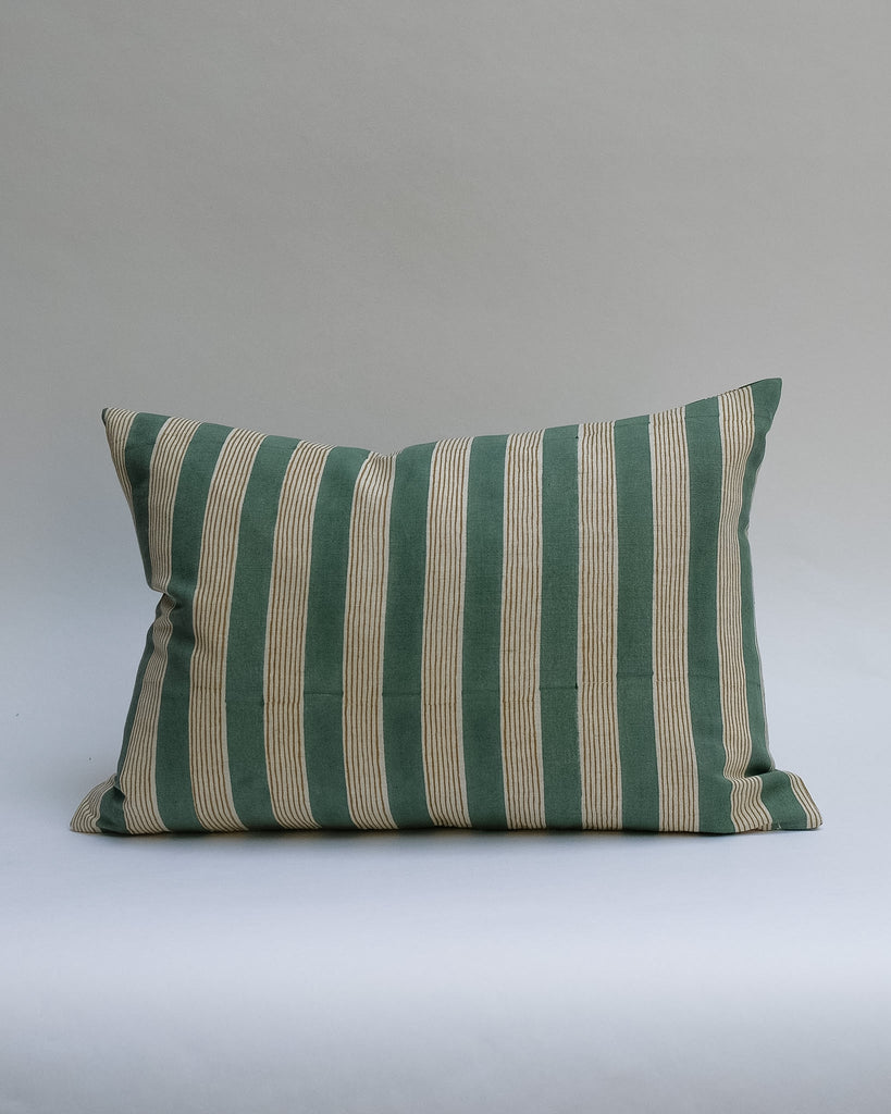 Indu - Hand Block-printed Linen Pillowcase (Forest)