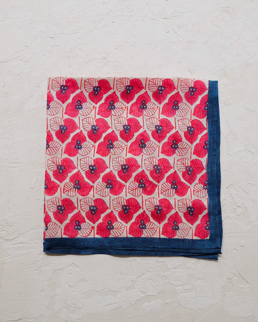 Aliya - Block-printed Silk Bandana