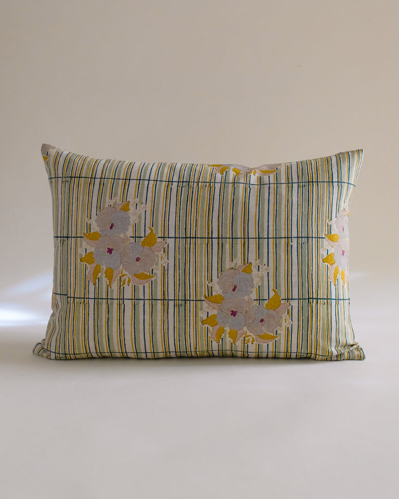 Rama - Hand Block-printed Linen Pillowcase (Pistachio) WP