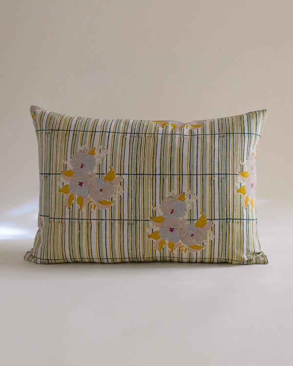 Rama - Hand Block-printed Linen Pillowcase (Pistachio) WP