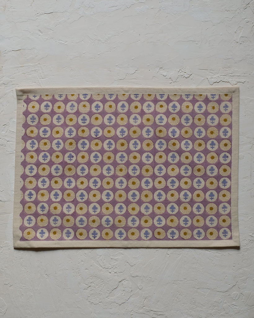 Gauri - Block-printed Table Placemats - Set of 2 (English Lavender)