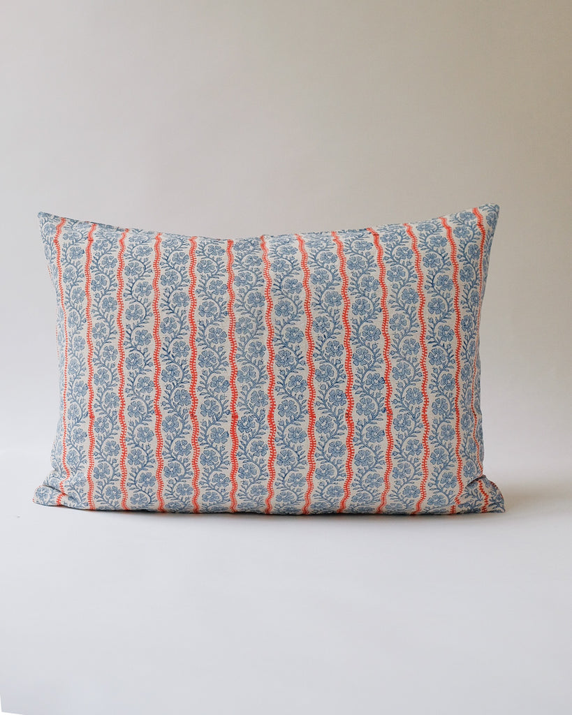 Vipin - Hand Block-printed Linen Pillowcase (Powder Blue)