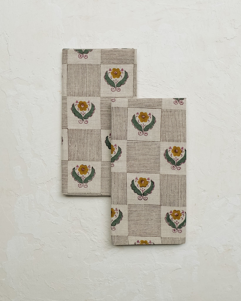 Ameena - Block-printed Table Napkins - Set of 4 - Preorder