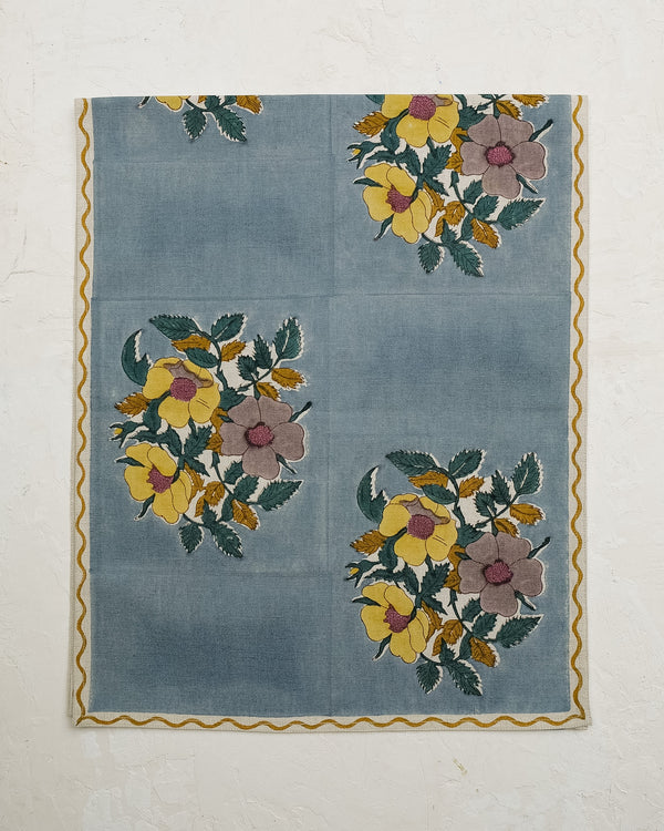 Dia - Block-printed Table Runner - Blue