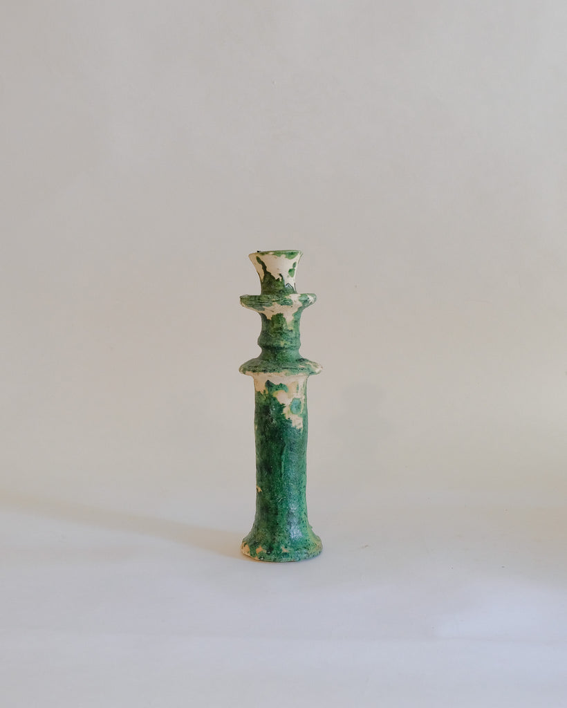 Tamegroute Taper Candle Holder, Marble Green