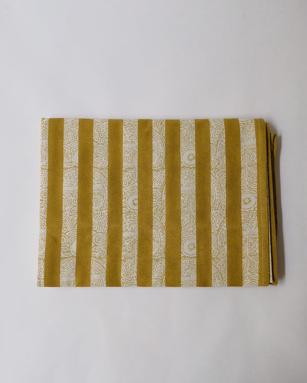 Maya - Hand Block-printed Reversible Duvet Cover (Khaki Sage)