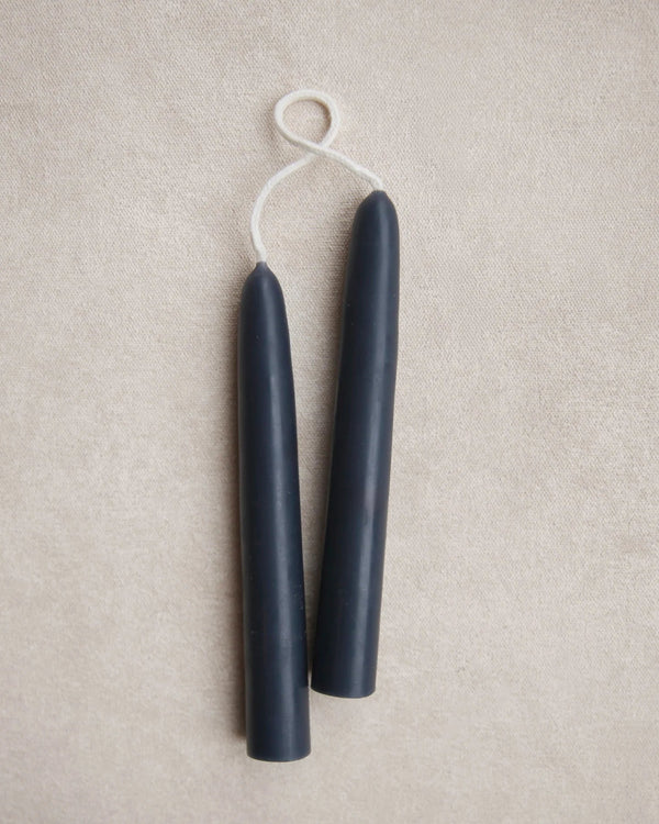 6" Heirloom Beeswax Taper Candles - Ink